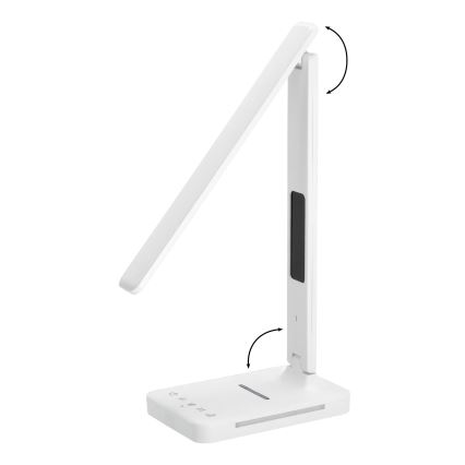 Lampa stołowa LED z funkcją ściemniania i ładowaniem bezprzewodowym QI, wyświetlacz i port USB LED/7W/230V 3000-6000K białe
