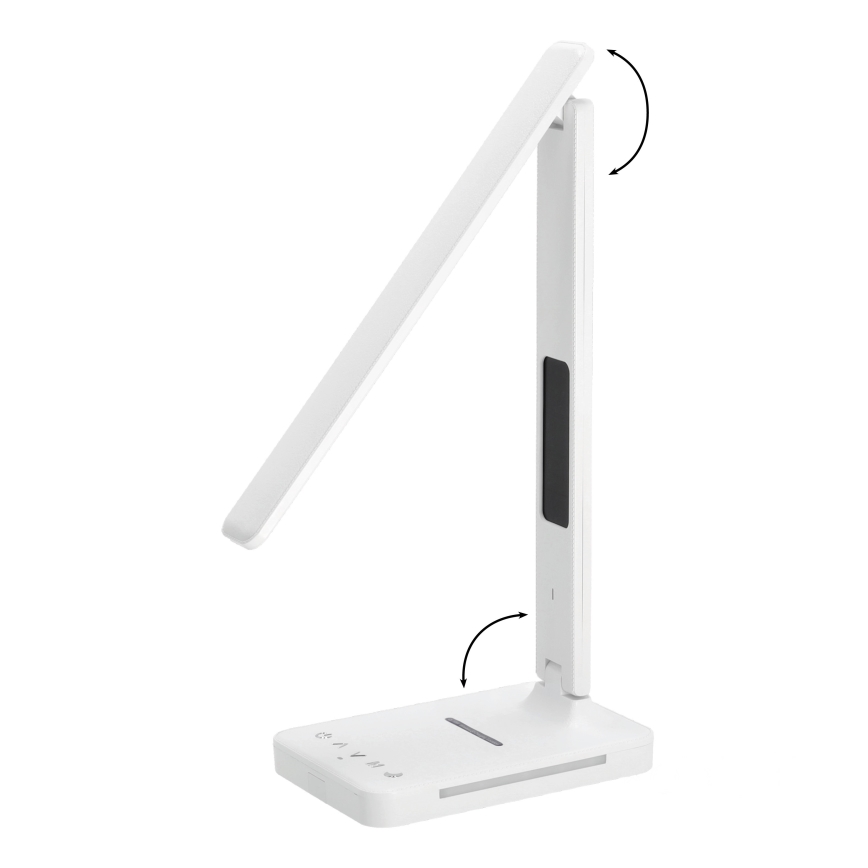 Lampa stołowa LED z funkcją ściemniania i ładowaniem bezprzewodowym QI, wyświetlacz i port USB LED/7W/230V 3000-6000K białe