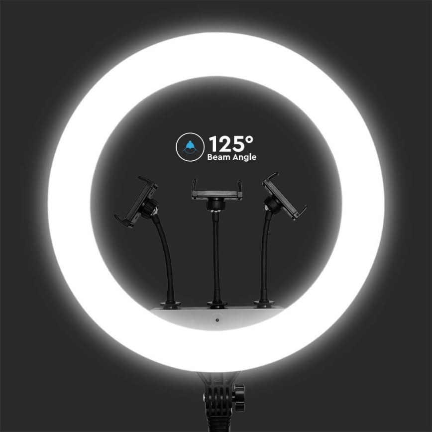 Ściemnialna lampa LED ze statywem i uchwytem do vlogowania LED/55W/230V CRI 90 + pilot zdalnego sterowania