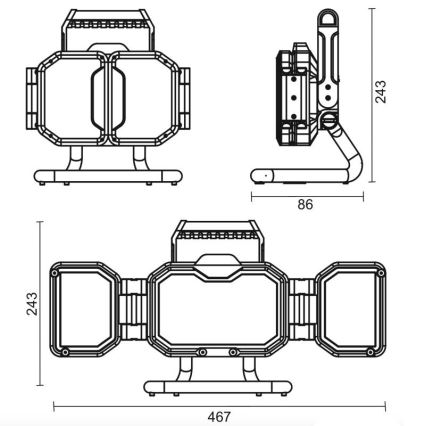 Ściemnialna lampa robocza LED/50W/5V 12000 mAh IP54
