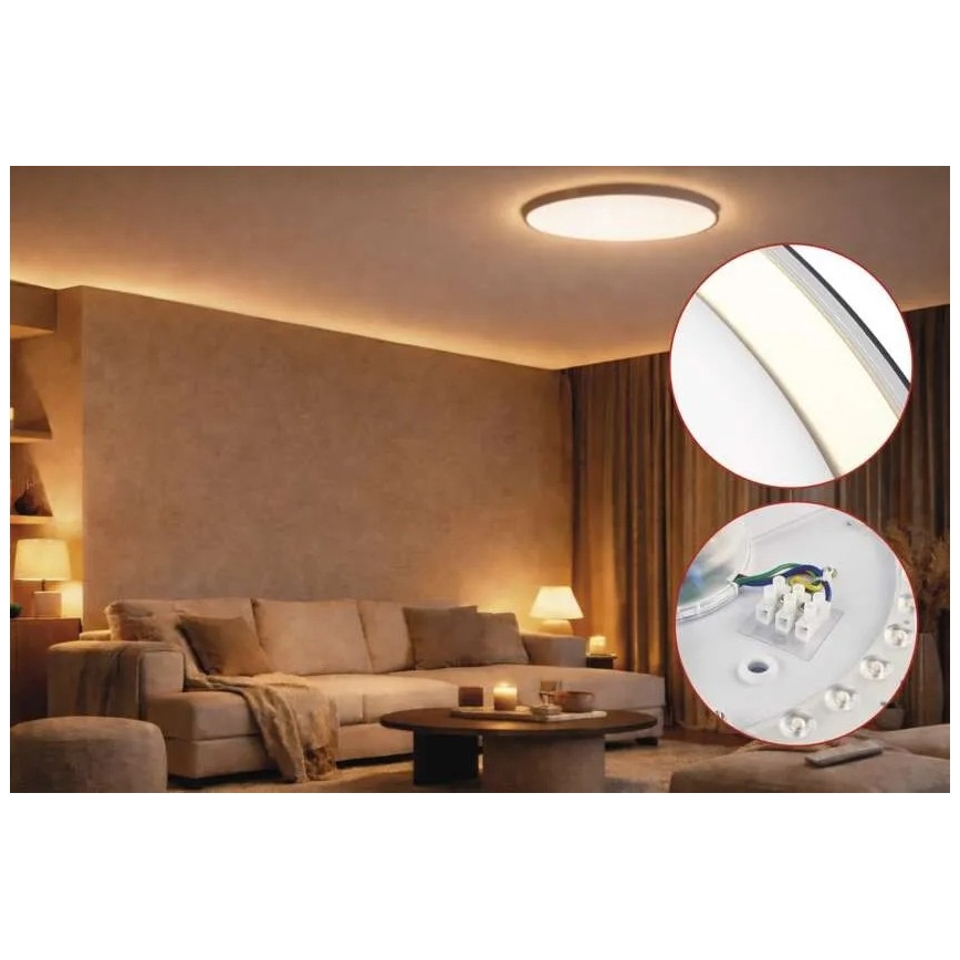 Ściemniwalna oprawa sufitowa LED ILVI LED/45W/230V 2700-6500K śr. 50 cm czarny/mosiądz + pilot