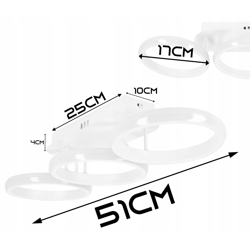Ściemnialna oprawa sufitowa LED/30W/230V 3000-6500K biała Wi-Fi Tuya + pilot zdalnego sterowania