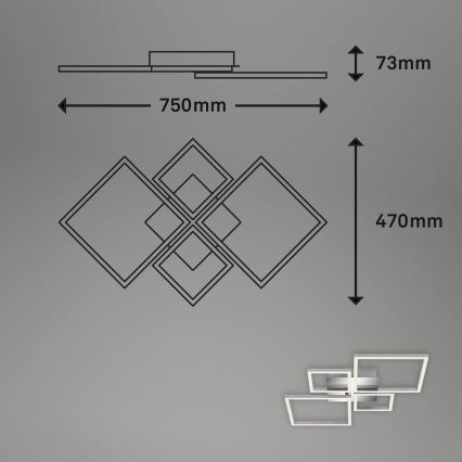 Ściemnialna lampa sufitowa LED/42W/230V 3000K matowy chrom
