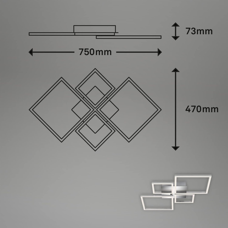 Ściemnialna lampa sufitowa LED/42W/230V 3000K matowy chrom