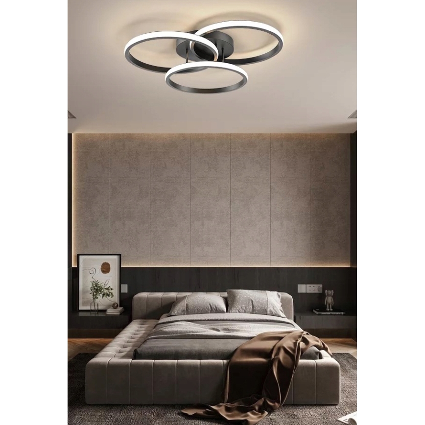 LED ściemnialna lampa sufitowa LED/70W/230V 3000-6500K czarna + pilot zdalnego sterowania