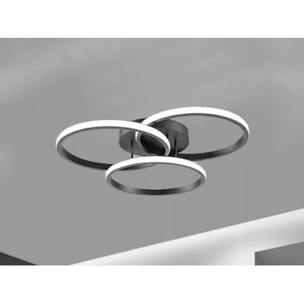 LED ściemnialna lampa sufitowa LED/70W/230V 3000-6500K czarna + pilot zdalnego sterowania