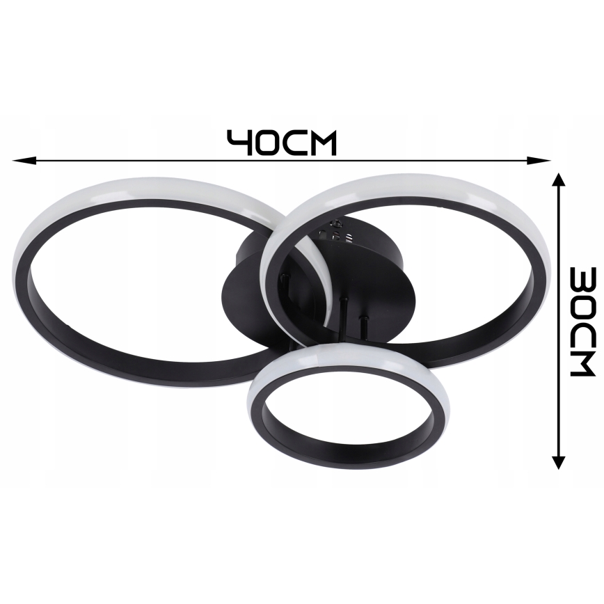 LED ściemnialna lampa sufitowa LED/70W/230V 3000-6500K czarna + pilot zdalnego sterowania