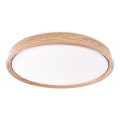 Ściemnialna lampa sufitowa LED ILVI LED/30W/230V 2700-6500K śr. 40 cm dekor drewna + pilot zdalnego sterowania