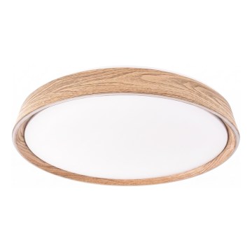 Ściemnialna lampa sufitowa LED ILVI LED/30W/230V 2700-6500K śr. 40 cm dekor drewna + pilot zdalnego sterowania