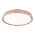Ściemnialna lampa sufitowa LED ILVI LED/45W/230V 2700-6500K śr. 50 cm dekor drewna + pilot zdalnego sterowania