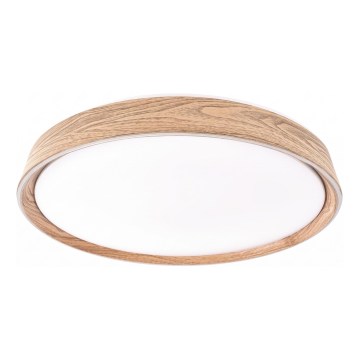 Ściemnialna lampa sufitowa LED ILVI LED/45W/230V 2700-6500K śr. 50 cm dekor drewna + pilot zdalnego sterowania