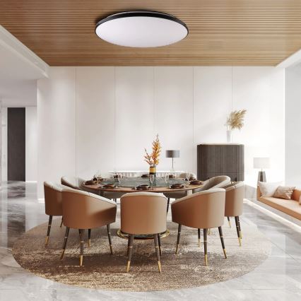 Lampa sufitowa LED z regulacją jasności KERN LED/100W/230V 3000/4000/6000K śr. 100 cm czarna + pilot zdalnego sterowania