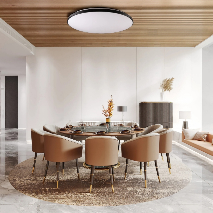 Lampa sufitowa LED z regulacją jasności KERN LED/100W/230V 3000/4000/6000K śr. 100 cm czarna + pilot zdalnego sterowania