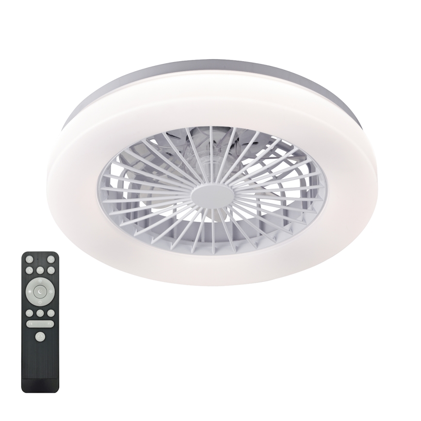 LED ściemnialna lampa sufitowa z wentylatorem VENTELUX LED/24W/230V 3000/4000/6500K Ø 45 cm biała + pilot zdalnego sterowania