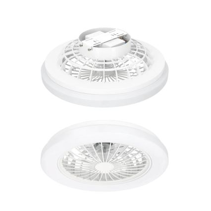 LED ściemnialna lampa sufitowa z wentylatorem VENTELUX LED/24W/230V 3000/4000/6500K Ø 45 cm biała + pilot zdalnego sterowania