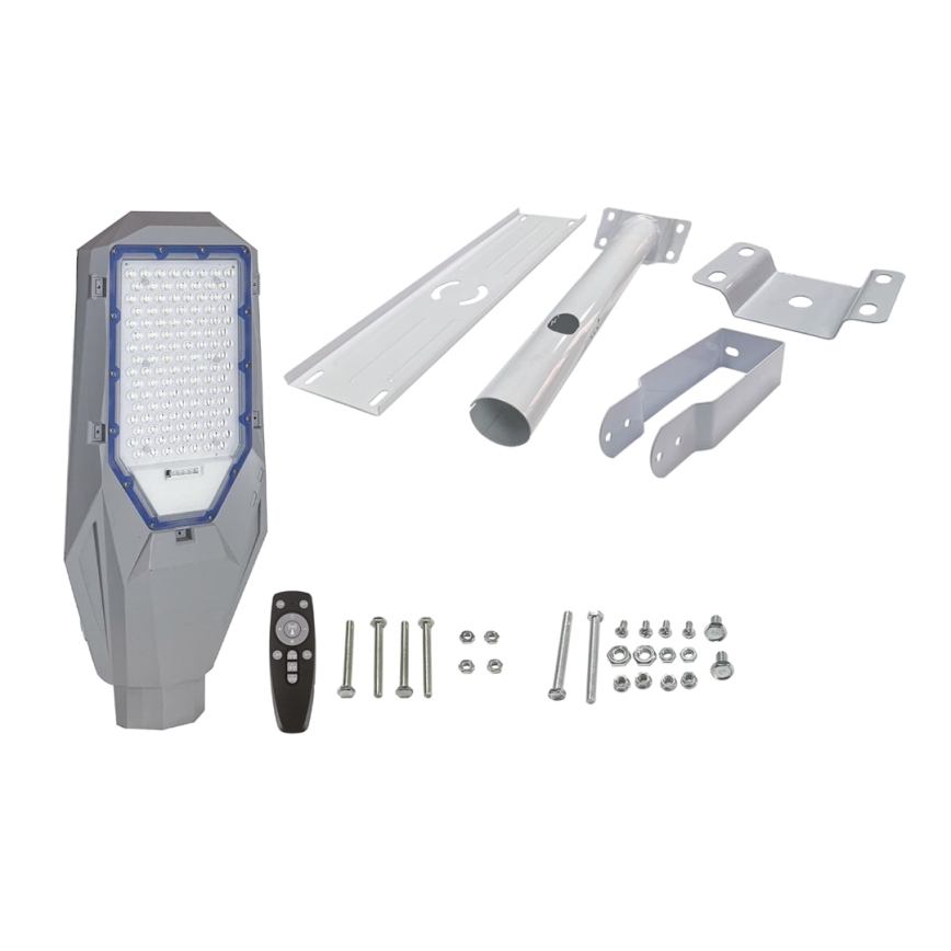 Lampa uliczna LED ściemnialna z czujnikiem zmierzchu i panelem solarnym LED/200W/20000 mAh 6500K IP65 szara
