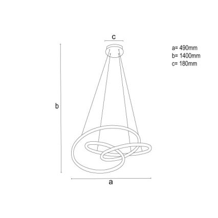 LED ściemnialny żyrandol na lince LED/85W/230V 3000-6500K śr. 49 cm + pilot zdalnego sterowania