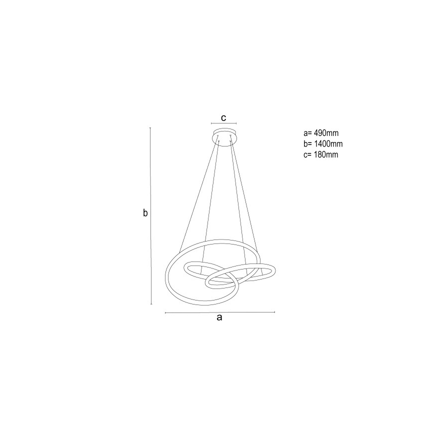 LED ściemnialny żyrandol na lince LED/85W/230V 3000-6500K śr. 49 cm + pilot zdalnego sterowania