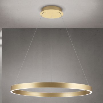 ściemnialna lampa wisząca LED na przewodzie KOLK LED/80W/230V 2700/3000/4000K śr. 80 cm złota