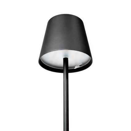 LED RGBW ściemnialna zewnętrzna ładowalna lampa LED/1,5W/4000 mAh 3000K IP44 czarna