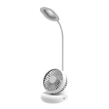 Ściemnialna lampka biurkowa LED z wentylatorem LED/2W/5V 6000-8000K 2000 mAh