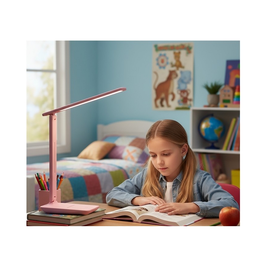 Ściemnialna lampka biurkowa NOBLITE N LED/7W/230V 3000/4000/6500K różowa