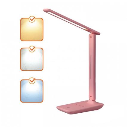 Ściemnialna lampka biurkowa NOBLITE N LED/7W/230V 3000/4000/6500K różowa