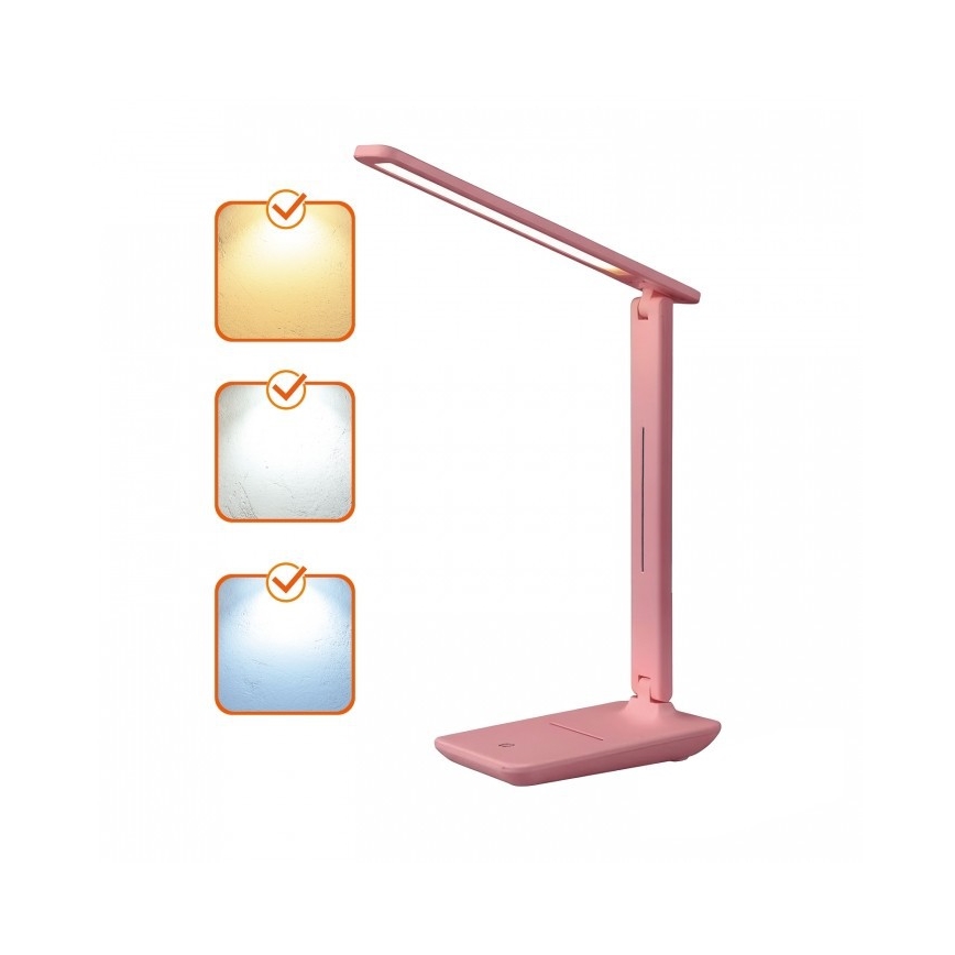Ściemnialna lampka biurkowa NOBLITE N LED/7W/230V 3000/4000/6500K różowa