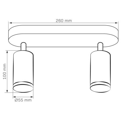 LED RGBW ściemnialna punktowa oprawa łazienkowa TURYN 2xGU10/6W/230V 3000K IP44 czarna + zdalne sterowanie
