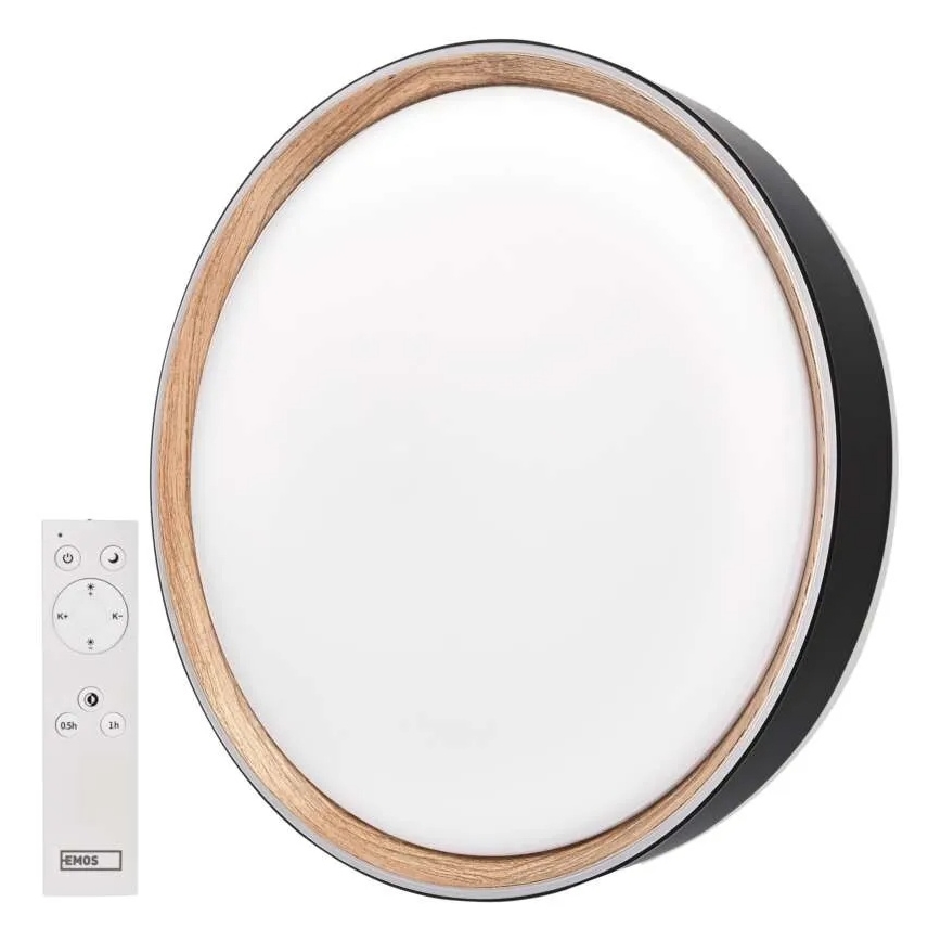 Ściemniwalna lampa sufitowa LED ILVI LED/45W/230V 2700-6500K śr. 50 cm czarny/beżowy + pilot zdalnego sterowania