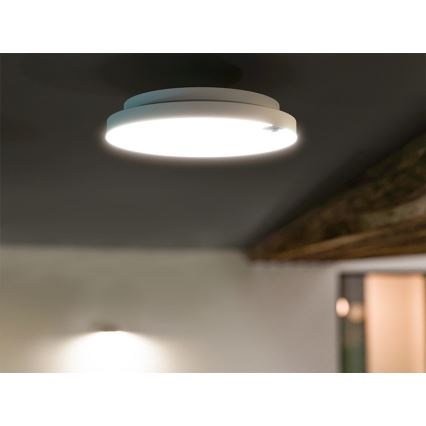 Ściemnialna lampa sufitowa LED z czujnikiem ruchu i zmierzchu OLDA LED/6/12/18W/230V, śr. 23 cm