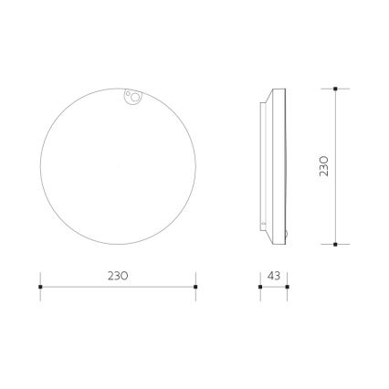 Ściemnialna lampa sufitowa LED z czujnikiem ruchu i zmierzchu OLDA LED/6/12/18W/230V, śr. 23 cm