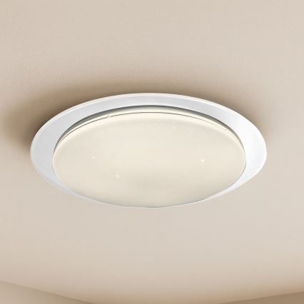 LED Ściemnialna lampa sufitowa SONIC LED/24W/230V 3000-6000K śr. 40 cm biała + pilot zdalnego sterowania
