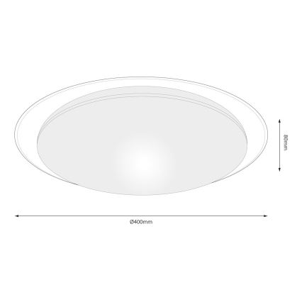LED Ściemnialna lampa sufitowa SONIC LED/24W/230V 3000-6000K śr. 40 cm biała + pilot zdalnego sterowania