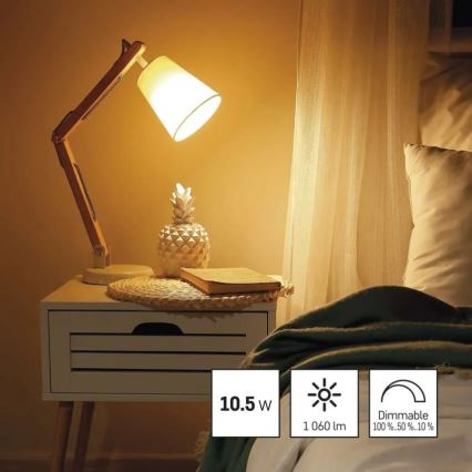 Ściemnialna żarówka LED A60 E27/10,5W/230V 2700K