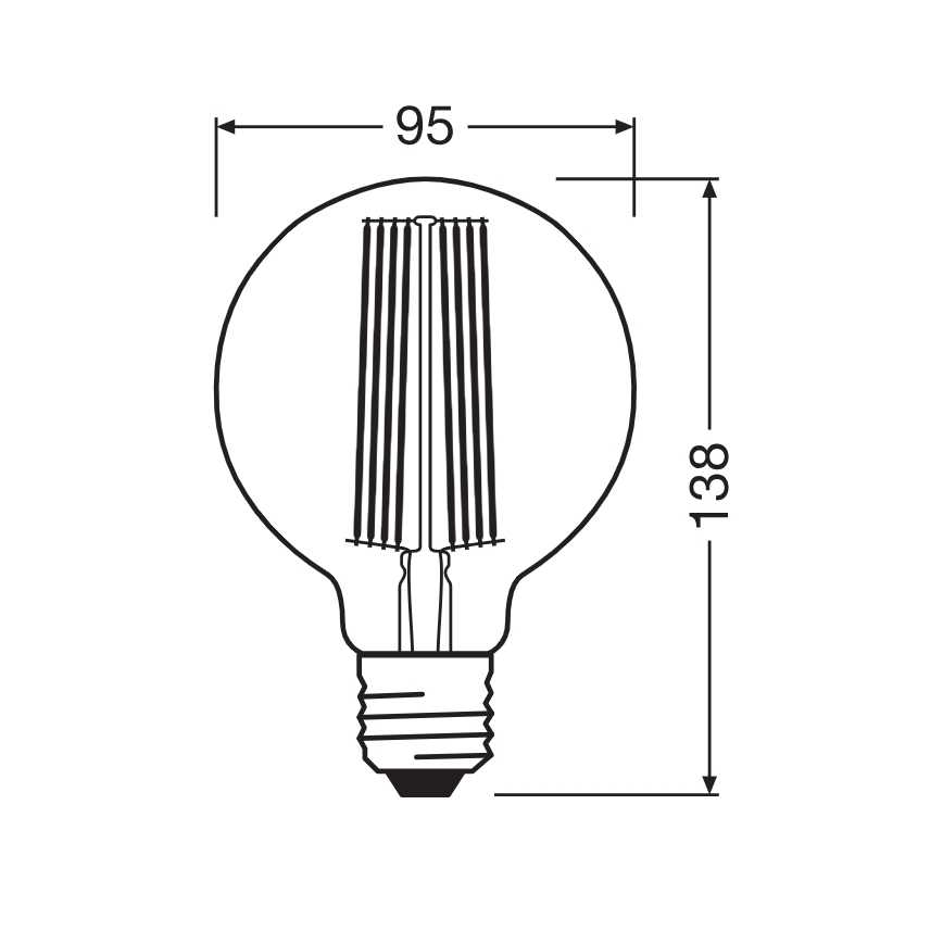 Ściemnialna żarówka LED filamentowa E27/5,8W/230V 2200K - Osram