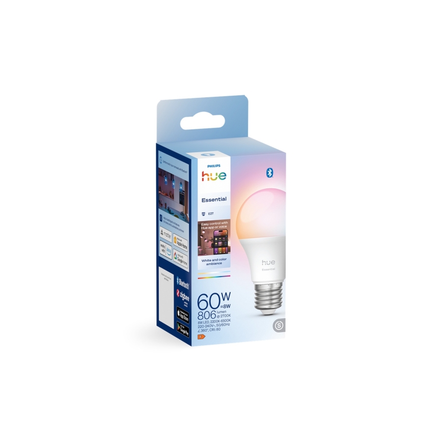 Ściemnialna żarówka LED Philips Hue White And Color Ambiance Essential E27/8W/230V 2200-6500K