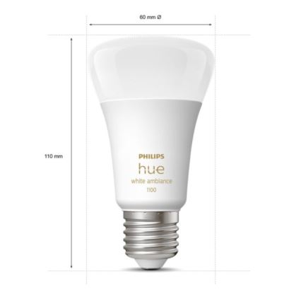 Ściemnialna żarówka LED Philips Hue WHITE AMBIANCE E27/8W/230V 2200-6500K