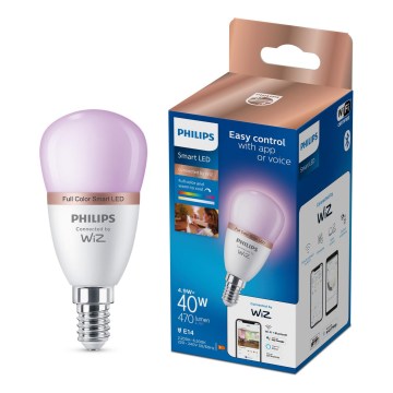 Ściemnialna żarówka LED RGB Philips SMART P45 E14/4,9W/230V 2200-6500K CRI 90