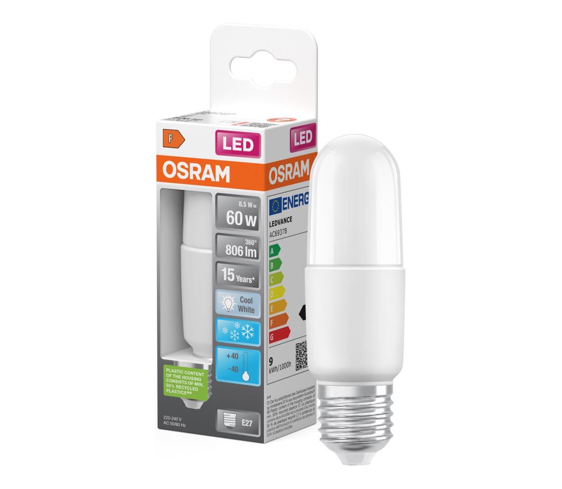 Ściemnialna żarówka LED STICK E27/8,5W/230V 4000K - Osram