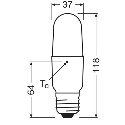Ściemnialna żarówka LED STICK E27/8,5W/230V 4000K - Osram