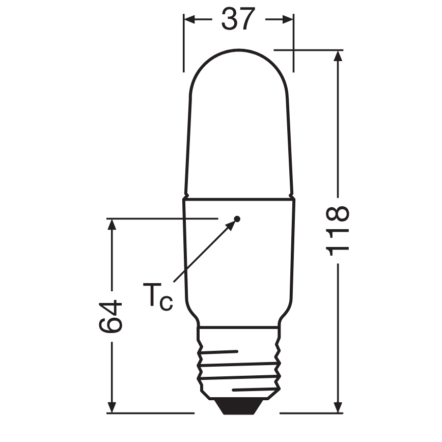 Ściemnialna żarówka LED STICK E27/8,5W/230V 4000K - Osram