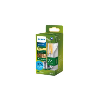 Ściemnialna żarówka LED ULTRAEFFICIENT VINTAGE Philips A60 E27/5,2W/230V 2700K