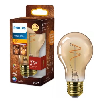 Ściemnialna żarówka LED VINTAGE Philips A60 E27/3,1W/230V 1800K
