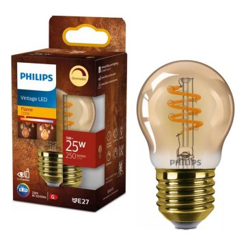 Ściemnialna żarówka LED VINTAGE Philips P45 E27, 3W, 230V, 2200K