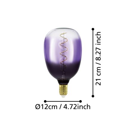 Ściemnialna żarówka LED VINTAGE T120 E27/4W/230V 1800K fioletowa - Eglo 110226