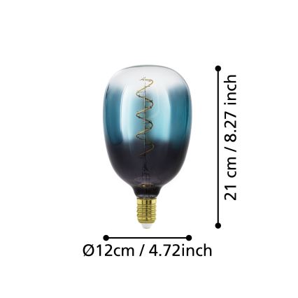 Ściemnialna żarówka LED VINTAGE T120 E27/4W/230V 2000K niebieska - Eglo 110224