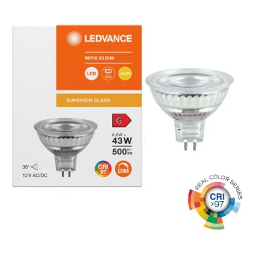 Ściemnialna żarówka reflektorowa LED MR16 GU5,3/6,6W/12V 3000K 36° CRI 97 - Ledvance