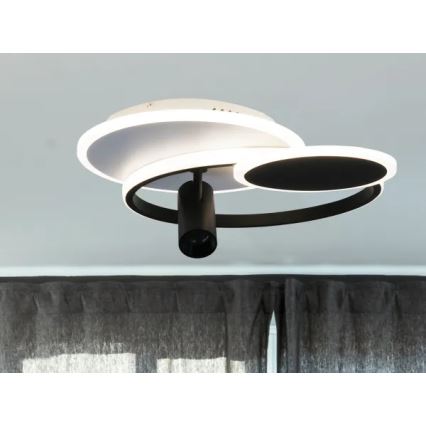 Ściemnialne oświetlenie LED LED/65W/230V 3000-6500K biały/czarny + pilot zdalnego sterowania