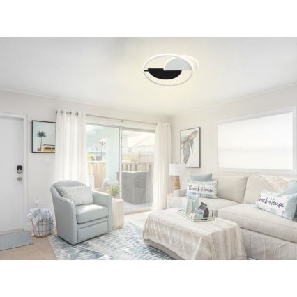 LED Plafon ściemnialny LED/70W/230V 3000-6500K biały/czarny + pilot zdalnego sterowania